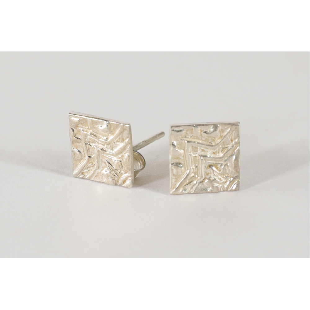Silver Square-shaped Earrings