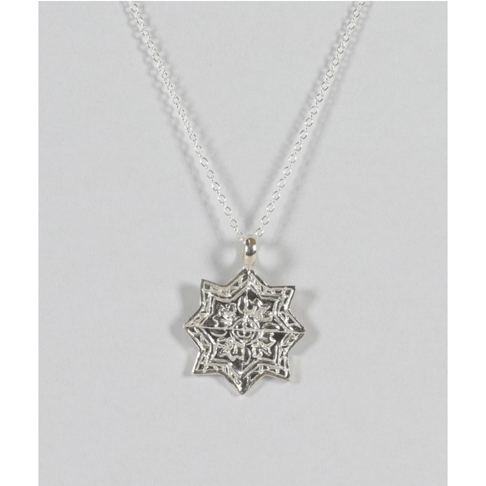 Silver Necklace Star-Shaped Medal 